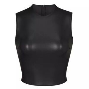 SKIMS Faux Letter Crew Neck Cropped Top